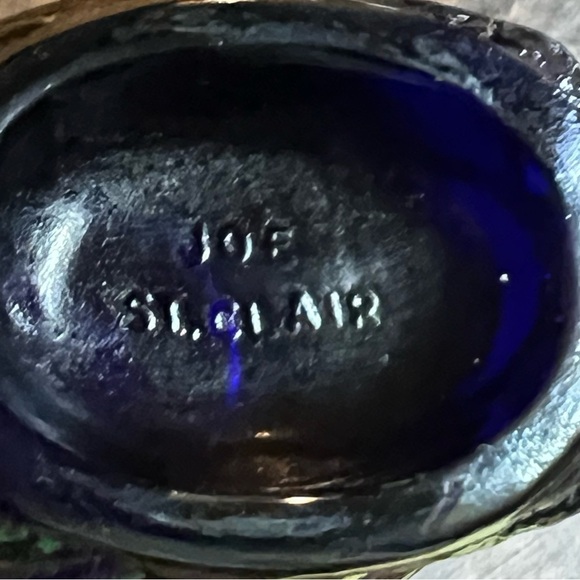 Joe St Clair Stamped Blue Carnival Witch-Head Toothpick Holder - Picture 4 of 6